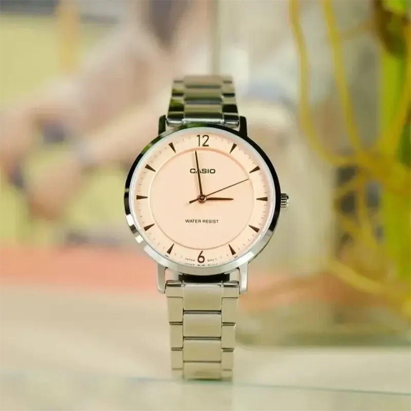 Casio Enticer Quartz Pink Dial Ladies Watch- LTP-VT03D-4BDF